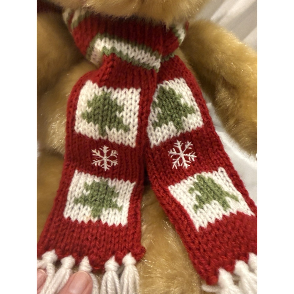 Dillards Christmas Teddy Bear Plush Toy 18 inch Plush w/ Scarf Vintage 2003 NWT - Picture 2 of 15